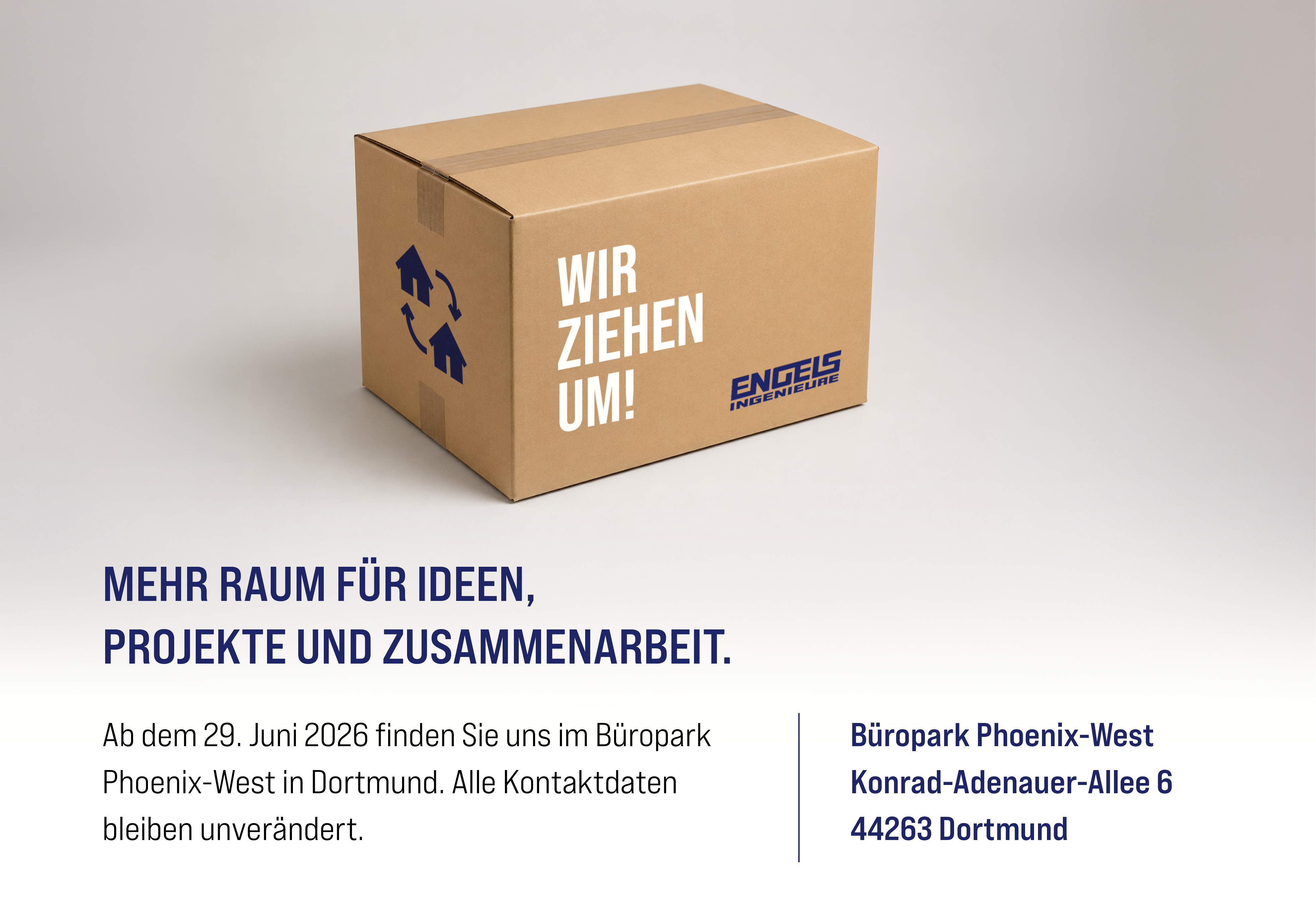 wir ziehen um - neue Adresse: Büropark Phoenix-West, Konrad-Adenauer-Allee 6, 44263 Dortmund